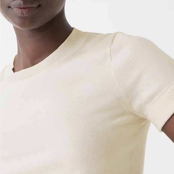 J. Crew Shrunken TENCEL lyocell-blend T-shirt Size XXL BX481 Mountain White NEW - Picture 2 of 9